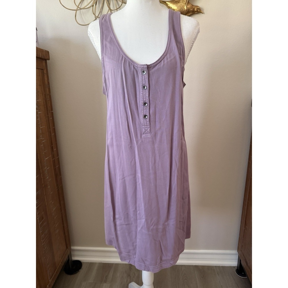 Splendid Dress Small NWT $138 Mauve Henley Sleeveless Midi Minimalist Casual